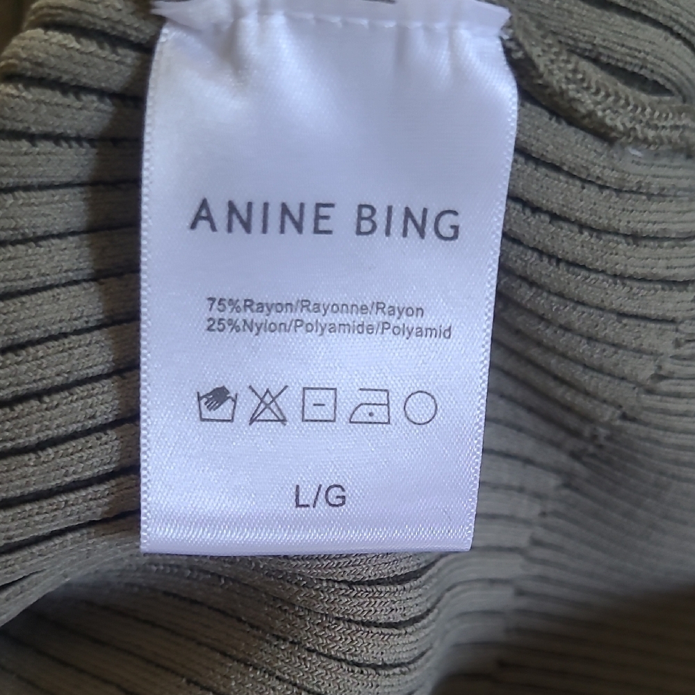 Anine Bing Olive Ribbed Knit - Picture 8 of 9